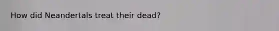 How did Neandertals treat their dead?