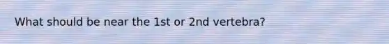 What should be near the 1st or 2nd vertebra?