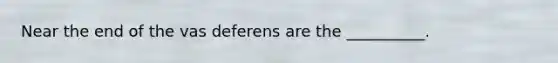 Near the end of the vas deferens are the __________.