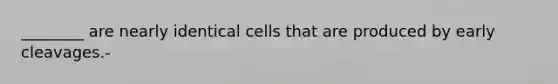 ________ are nearly identical cells that are produced by early cleavages.-