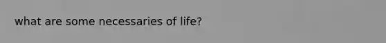 what are some necessaries of life?