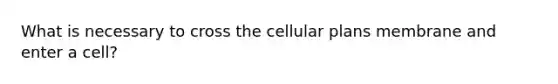 What is necessary to cross the cellular plans membrane and enter a cell?