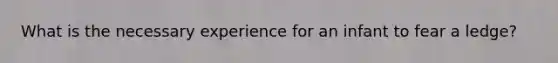 What is the necessary experience for an infant to fear a ledge?