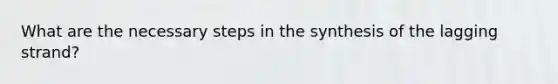 What are the necessary steps in the synthesis of the lagging strand?