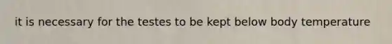 it is necessary for the testes to be kept below body temperature