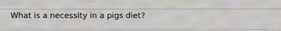 What is a necessity in a pigs diet?