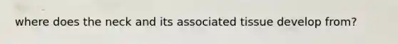 where does the neck and its associated tissue develop from?