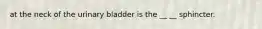 at the neck of the urinary bladder is the __ __ sphincter.