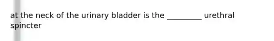 at the neck of the urinary bladder is the _________ urethral spincter