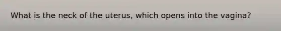What is the neck of the uterus, which opens into the vagina?