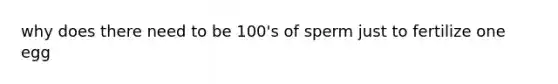 why does there need to be 100's of sperm just to fertilize one egg