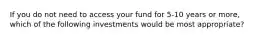 If you do not need to access your fund for 5-10 years or more, which of the following investments would be most appropriate?