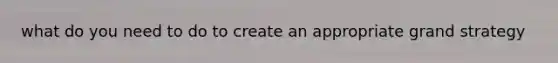 what do you need to do to create an appropriate grand strategy