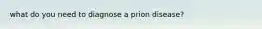 what do you need to diagnose a prion disease?