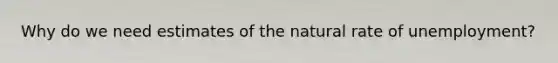 Why do we need estimates of the natural rate of unemployment?