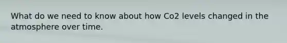 What do we need to know about how Co2 levels changed in the atmosphere over time.