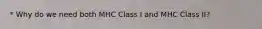 * Why do we need both MHC Class I and MHC Class II?