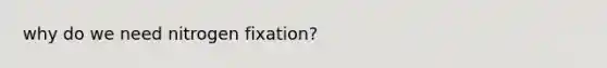 why do we need nitrogen fixation?
