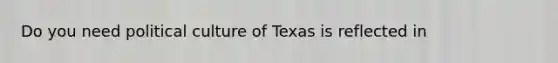 Do you need political culture of Texas is reflected in