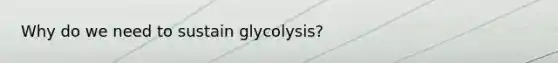 Why do we need to sustain glycolysis?