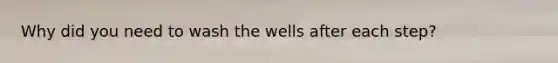 Why did you need to wash the wells after each step?