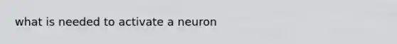 what is needed to activate a neuron