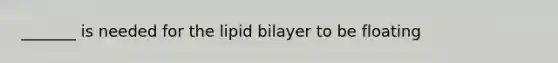 _______ is needed for the lipid bilayer to be floating