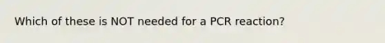 Which of these is NOT needed for a PCR reaction?