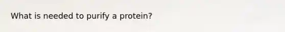 What is needed to purify a protein?