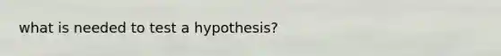 what is needed to test a hypothesis?