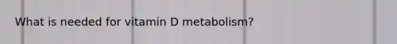 What is needed for vitamin D metabolism?