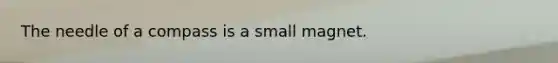 The needle of a compass is a small magnet.