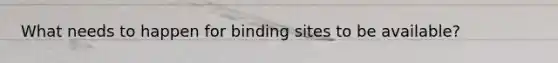 What needs to happen for binding sites to be available?