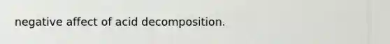 negative affect of acid decomposition.