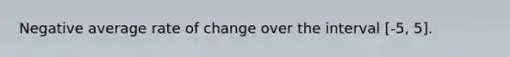 Negative average rate of change over the interval [-5, 5].