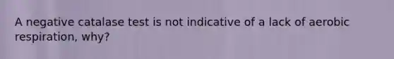 A negative catalase test is not indicative of a lack of aerobic respiration, why?