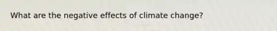 What are the negative effects of climate change?