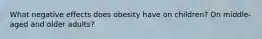 What negative effects does obesity have on children? On middle-aged and older adults?