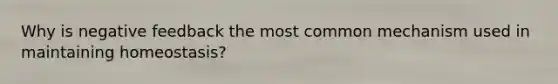 Why is negative feedback the most common mechanism used in maintaining homeostasis?