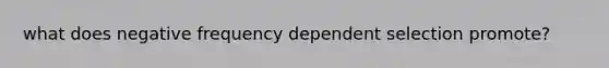 what does negative frequency dependent selection promote?