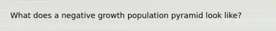 What does a negative growth population pyramid look like?