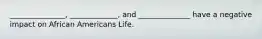 _______________, _____________, and ______________ have a negative impact on African Americans Life.