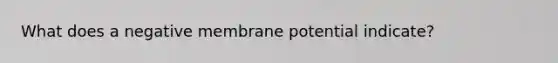 What does a negative membrane potential indicate?