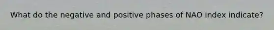 What do the negative and positive phases of NAO index indicate?