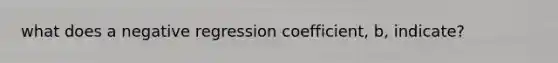 what does a negative regression coefficient, b, indicate?