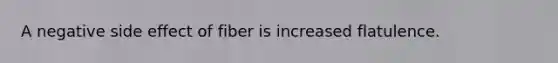 A negative side effect of fiber is increased flatulence.