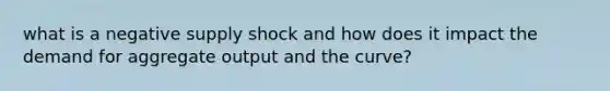 what is a negative supply shock and how does it impact the demand for aggregate output and the curve?