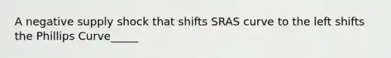 A negative supply shock that shifts SRAS curve to the left shifts the Phillips Curve_____