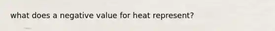 what does a negative value for heat represent?