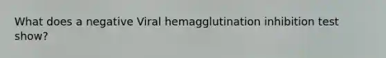 What does a negative Viral hemagglutination inhibition test show?